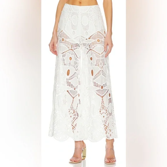 NWT Cult Gaia Cove Cup Up Crochet Pants in White - Picture 2 of 9